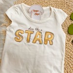 Verão 24/25 - Conj. Blusa Shine Like a Star e Short Saia - Off White e Areia