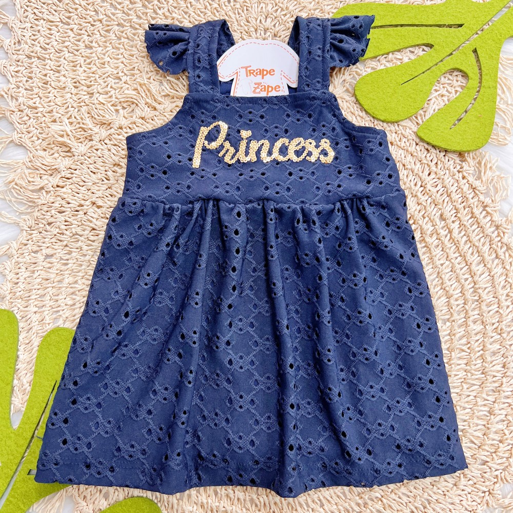 Verão 24/25 - Vestido em Lase Princess - Azul Marinho