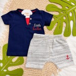  Verão 24/25 - Conj. Blusa Little Sailar com Botões e Short Âncora - Marinho