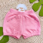 Verão 24/25 - Conj. Body Regata Ursinha em Plush e Short com Strass- Rosa