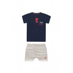  Verão 24/25 - Conj. Blusa Little Sailar com Botões e Short Âncora - Marinho