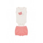 Verão 24/25 - Conj. Body Regata Ursinha em Plush e Short com Strass- Rosa