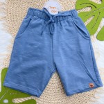 Verão 24/25 - Conj. Camiseta Summer e Short em Moletinho - Marrom e Azul Jeans