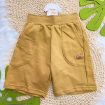 Verão 24/25 - Conj. Camiseta Canguru com Boné e Short em Moletinho - Verde e Ferrugem