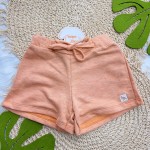 Verão 24/25 - Conj. Blusa Friends Fun e Short em Moletinho - Preto e Laranja