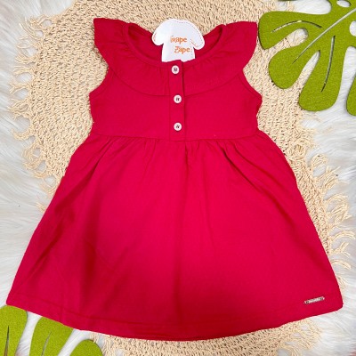 Vestido Babadinho com Bolinhas - Vermelho