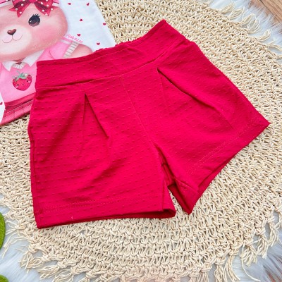 Conj. Blusa Ursinha Jogadora de Tênis e Short - Vermelho