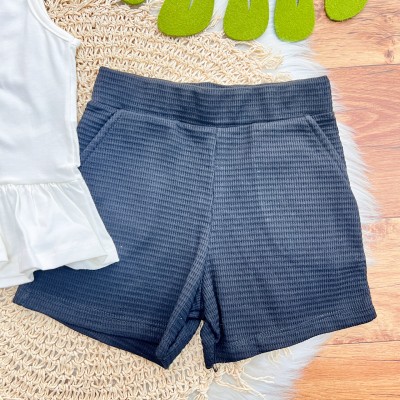 Conj. Regata Três Laços e Short - Off White e Preto