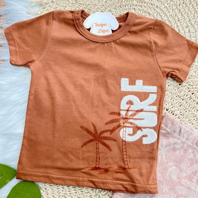 Conj. Camiseta Surf e Bermuda Coqueiros - Ferrugem