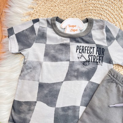 Conj. Camiseta Perfect for Street e Bermuda - Cinza