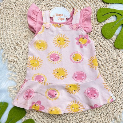 Conj. Blusa Lisa e Salopete Sunshine - Rose