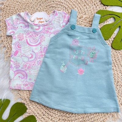 Conj. Blusa Frutinhas e Salopete Tutti Friends - Verde