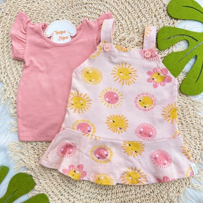 Conj. Blusa Lisa e Salopete Sunshine - Rose