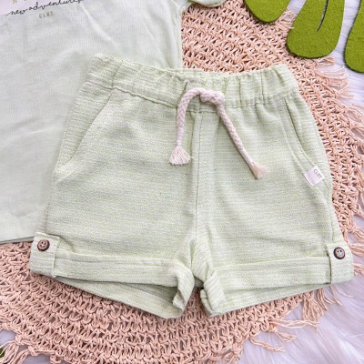 Conj. Camiseta Nature e Bermuda em Linho - Verde