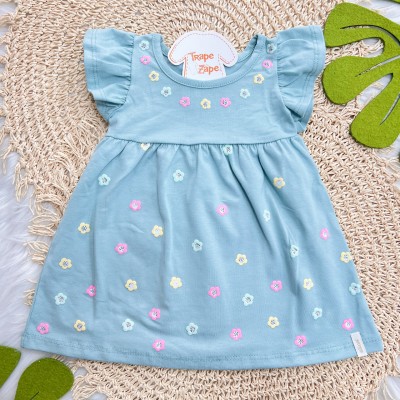 Vestido Florzinhas Coloridas - Verde
