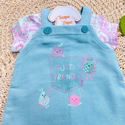 Conj. Blusa Frutinhas e Salopete Tutti Friends - Verde