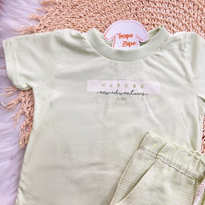 Conj. Camiseta Nature e Bermuda em Linho - Verde