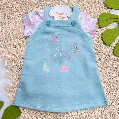 Conj. Blusa Frutinhas e Salopete Tutti Friends - Verde