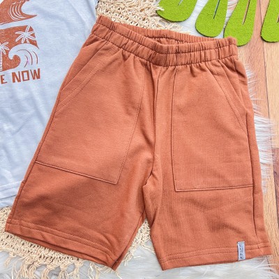Conj. Camiseta Catch the Wave e Bermuda - Cinza e Ferrugem