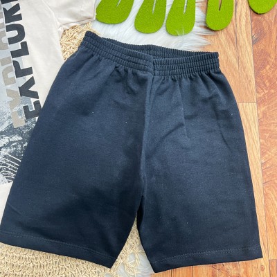 Conj. Camiseta Explorer e Bermuda - Creme e Preto