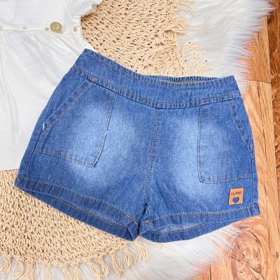 Conj. Batinha com Pérolas e Short Jeans - Off White 