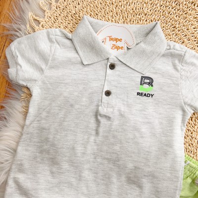 Conj. Camiseta Polo Ready e Bermuda - Mescla e Verde
