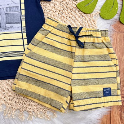 Conj. Camiseta Summer Vocation e Bermuda em Linho - Marinho