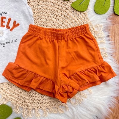 Conj. Regata Lovely e Short - Mescla e Laranja