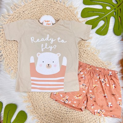 Pijama Ready to Fly e Short Safari - Areia