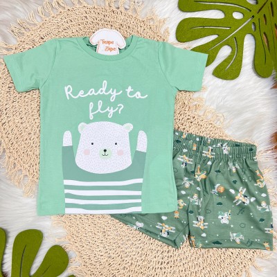 Pijama Ready to Fly e Short Safari - Verde