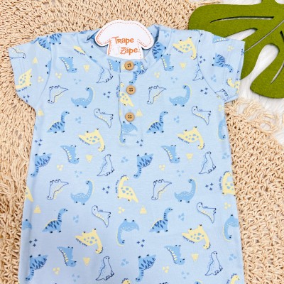 Macacão Curto Dinosaur - Azul