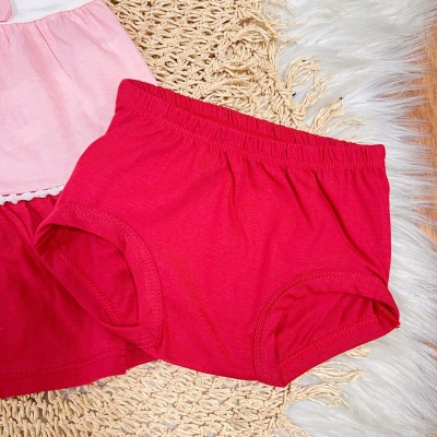 Vestido Três Marias e Tapa Fralda - Vermelho e Rosa