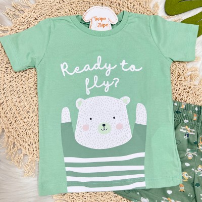 Pijama Ready to Fly e Short Safari - Verde