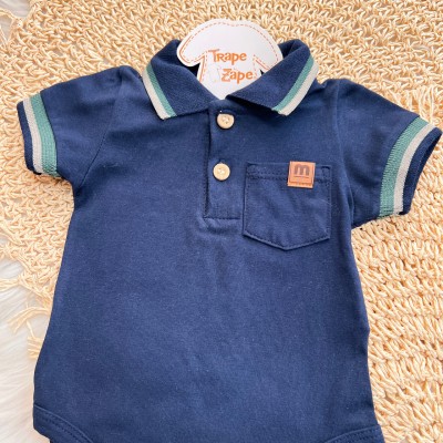 Conj. Body Gola Polo e Bermuda Barquinhos - Marinho e Mescla