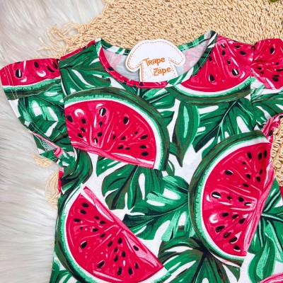 Conj. Blusa Melancias e Short - Vermelho  
