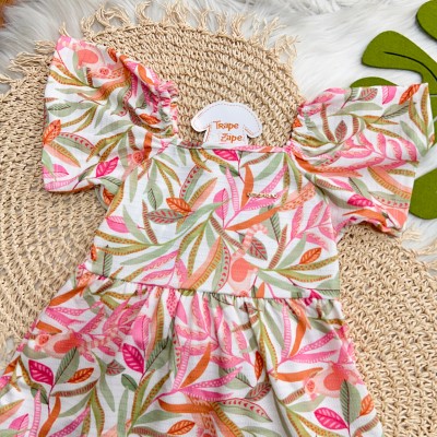 Vestido Flores Tropicais - Pitaya