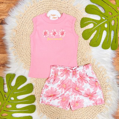 Conj. Regata Flower Moments e Short Floral - Rose