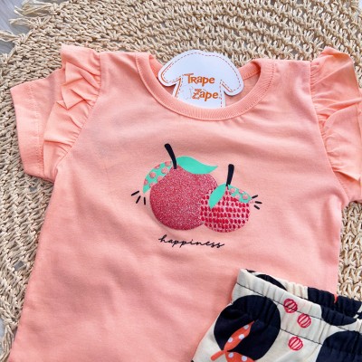 Conj. Blusa Manga Curta e Short Saia Tomates - Laranja