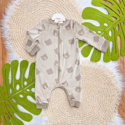 Macacão em Soft Plush Ursinhos - Marrom