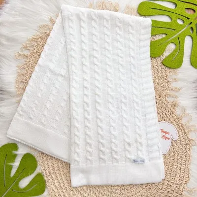 Manta de Linha Tranças - Branco