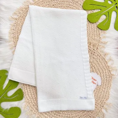 Manta de Linha Ponto Alto - Branco