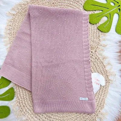 Manta de Linha Ponto Alto - Rose