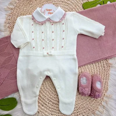 Saída de Maternidade Erica - Off White e Rose