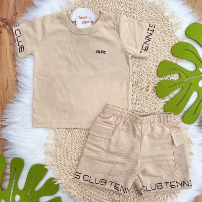 Conj. Camiseta e Bermuda Tennis Club - Areia