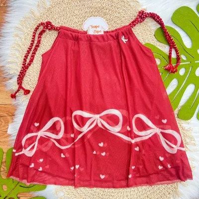 Natal 25 - Vestido Cordãozinho com Laços - Vermelho