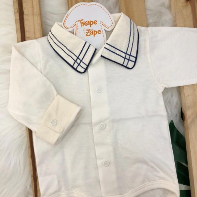 body OFF WHITE com gola HASHTAG AZUL MARINHO