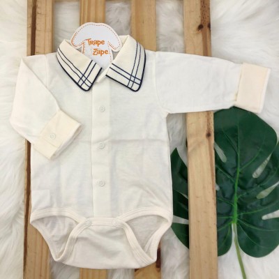 body OFF WHITE com gola HASHTAG AZUL MARINHO