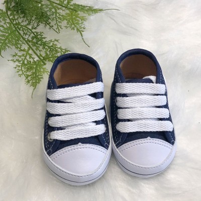 Tenis cano alto com cadarço- JEANS PRETO