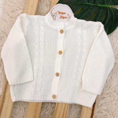 Casaco de linha Trança Off White Plix
