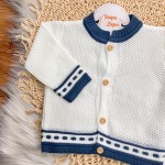 CONJ de linha tijolinho- branco com azul jeans